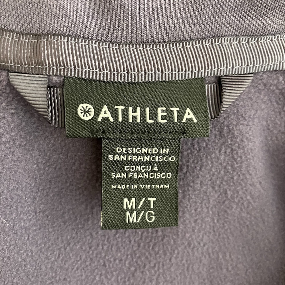 Athleta Triumph Sweatshirt Hoodie Size M Full Zip Thumb Holes Lavender Purple - Picture 5 of 5